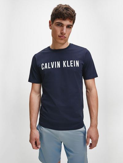 Calvin Klein Ruhák HU445223 | Calvin Klein Logo Gym Férfi Póló Sötétkék